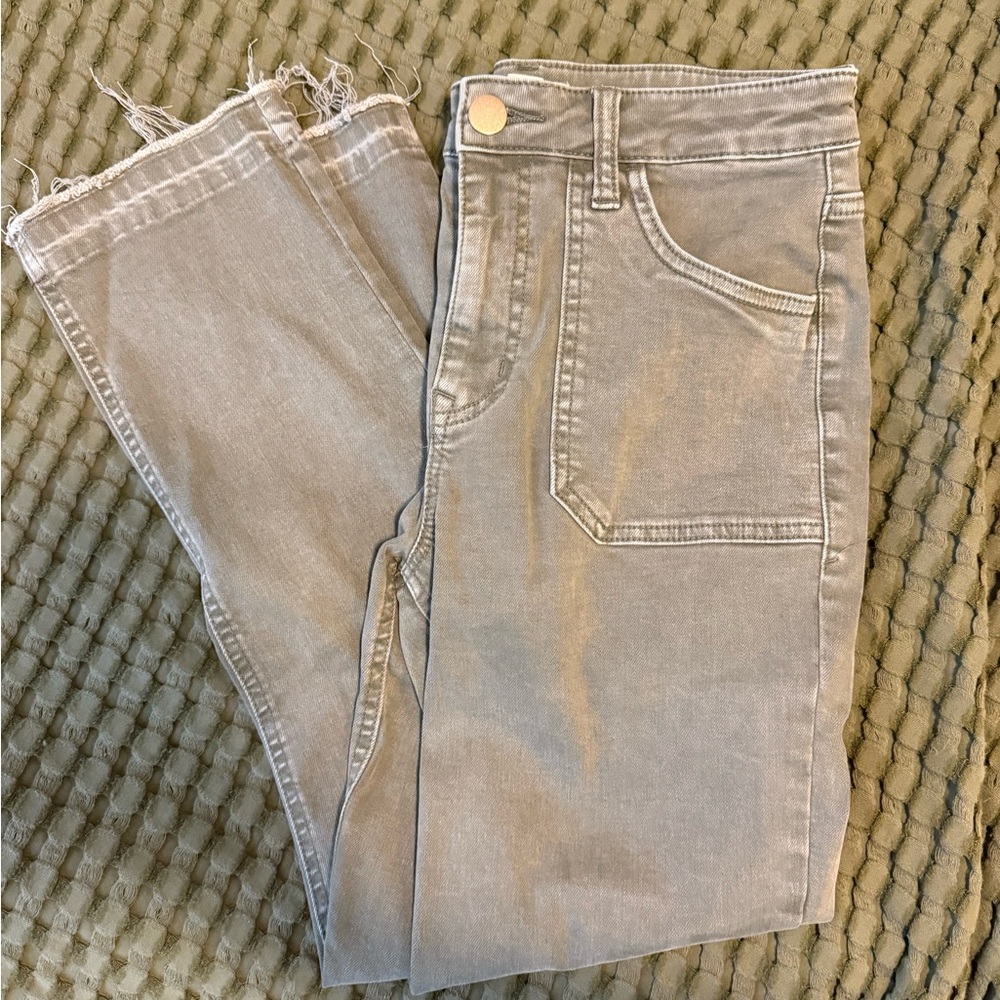 Maurices Light Gray Straight Leg Jeans